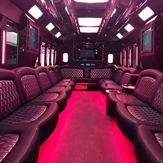 Inside party bus